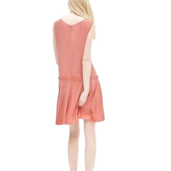 Banana Republic Peach Retro Pleated Drop Waist Dress Size 10 - Picture 4 of 11